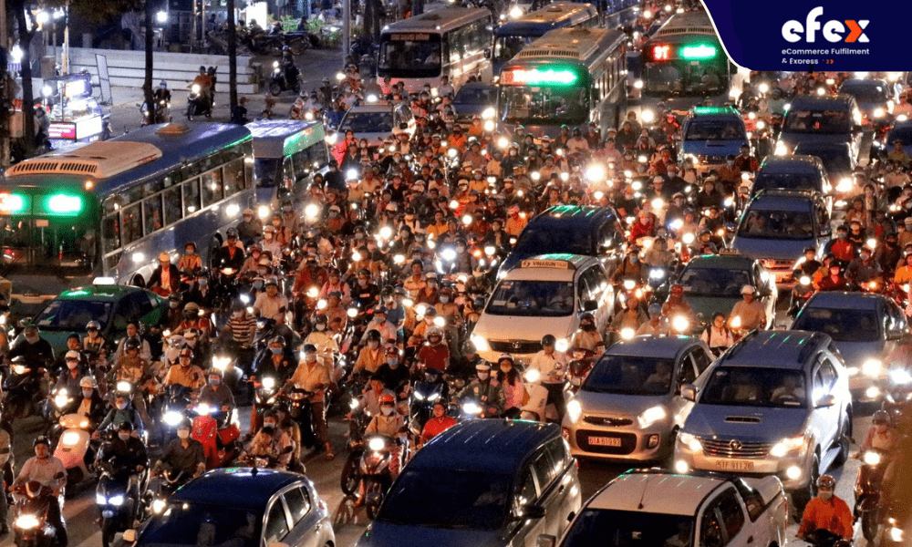 Traffic jams in Vietnam