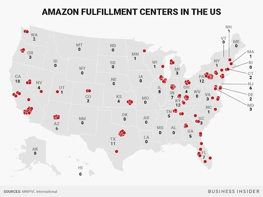 Amazon Fulfillment Centers Locations In The Us