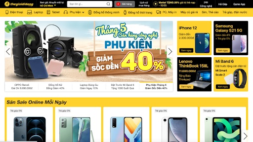 Thegioididong is no1 retail website in Vietnam