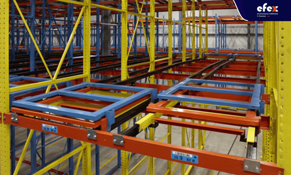 Push-back pallets racking