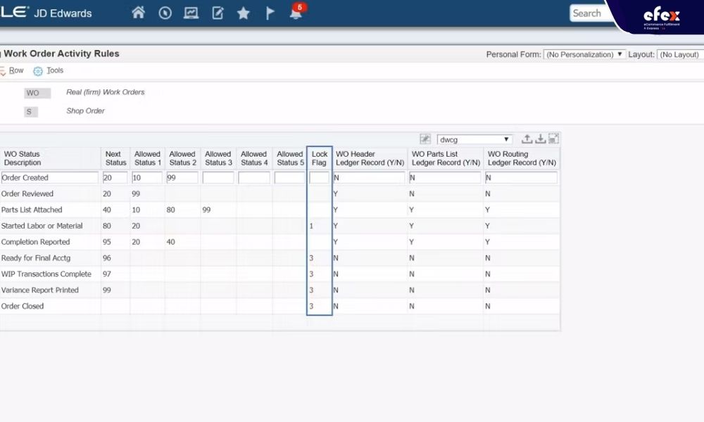 JD-Edwards-EnterpriseOne work-order-activity-rules-nterface