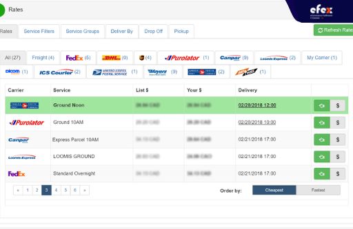 2Ship’s standard shipping dashboard