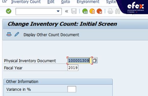 Inventory document number to put new quantity