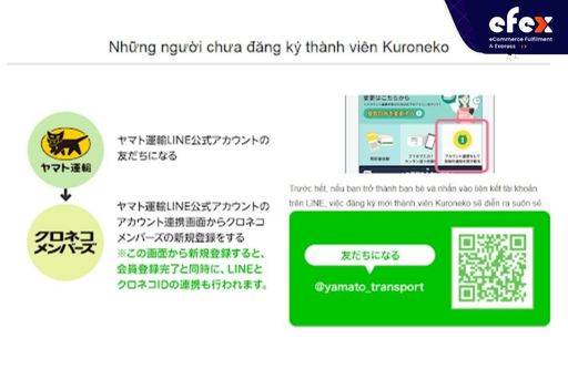 Kết nối với Yamato qua app Line