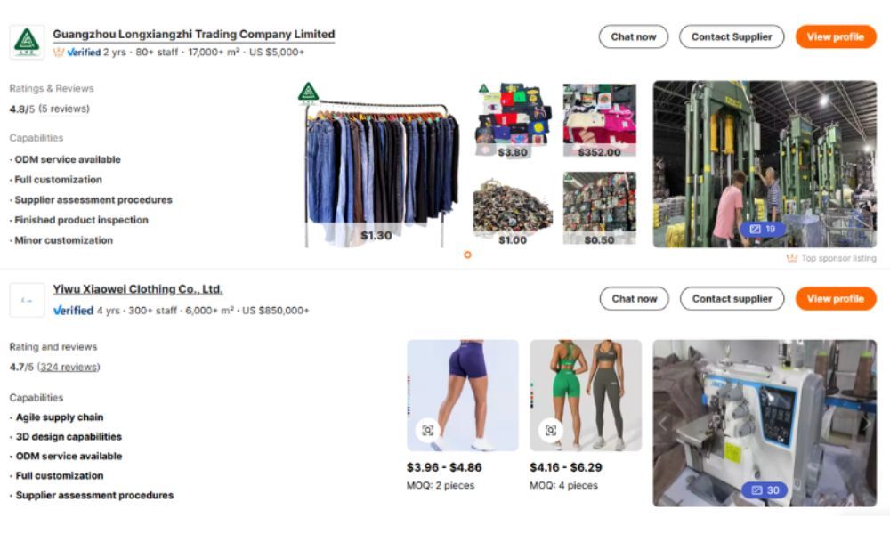 Alibaba clothing suppliers