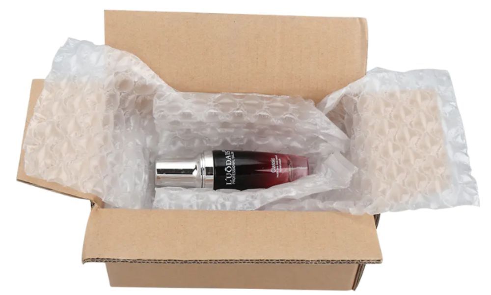 Bubble wrap packaging for skincare product