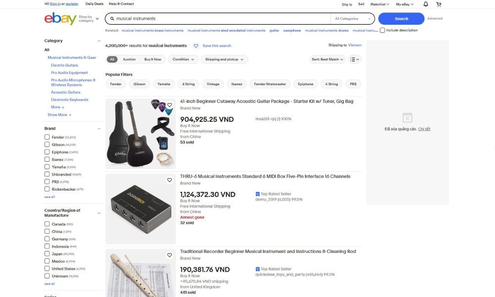 eBay is the destination for a diverse range of musical instruments