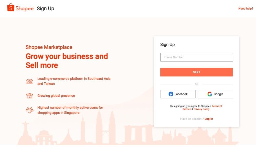 Register your Shopee account as a Seller