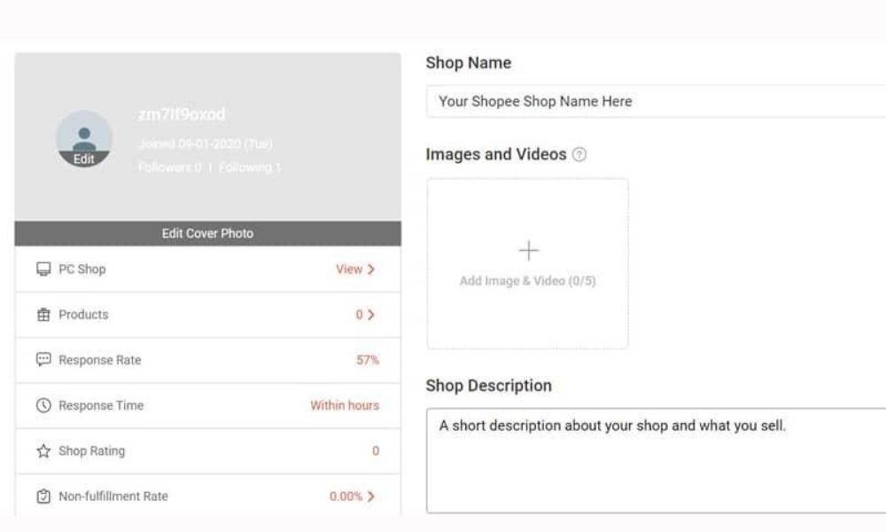 Complete your Shopee store profile