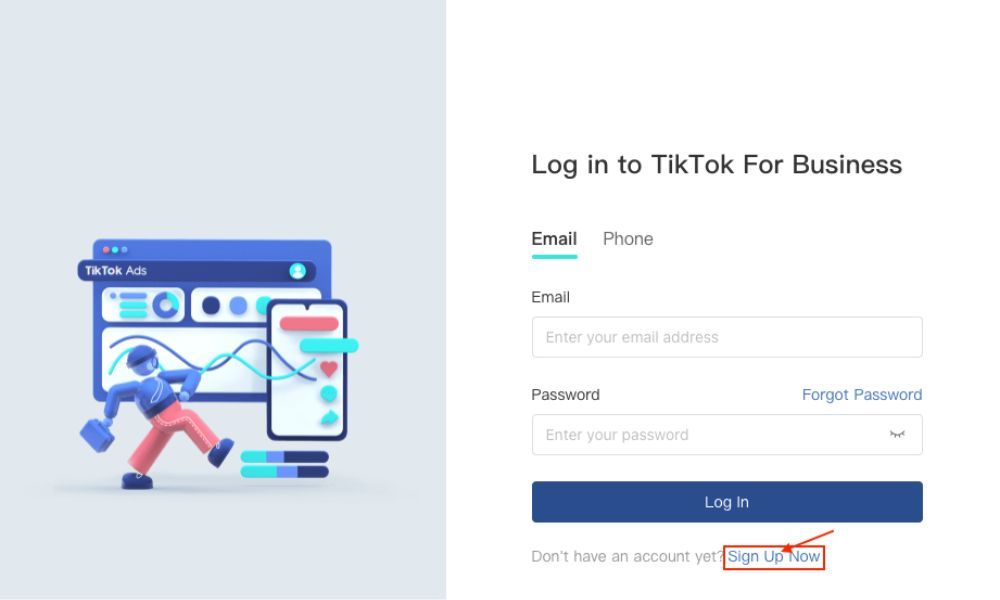 Tạo tài khoản TikTok for Business