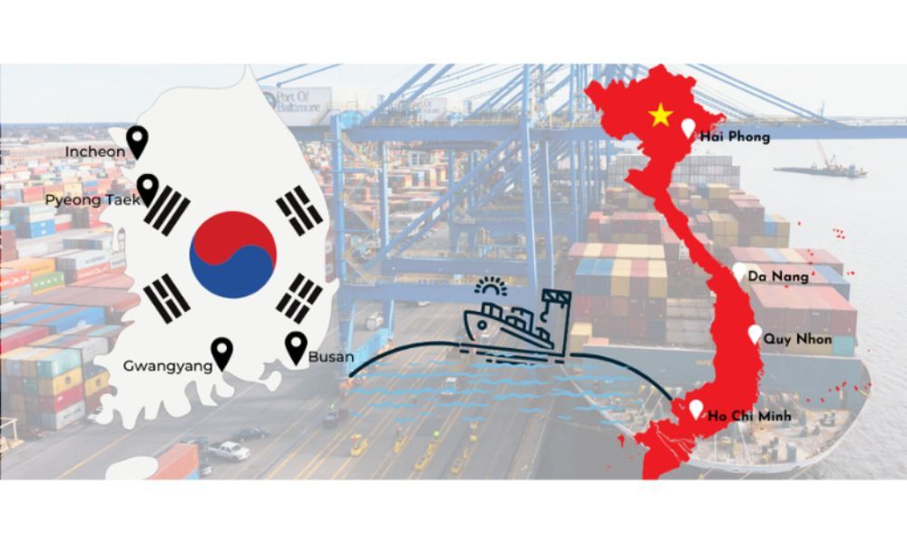 Vienam and Korea main shipping port