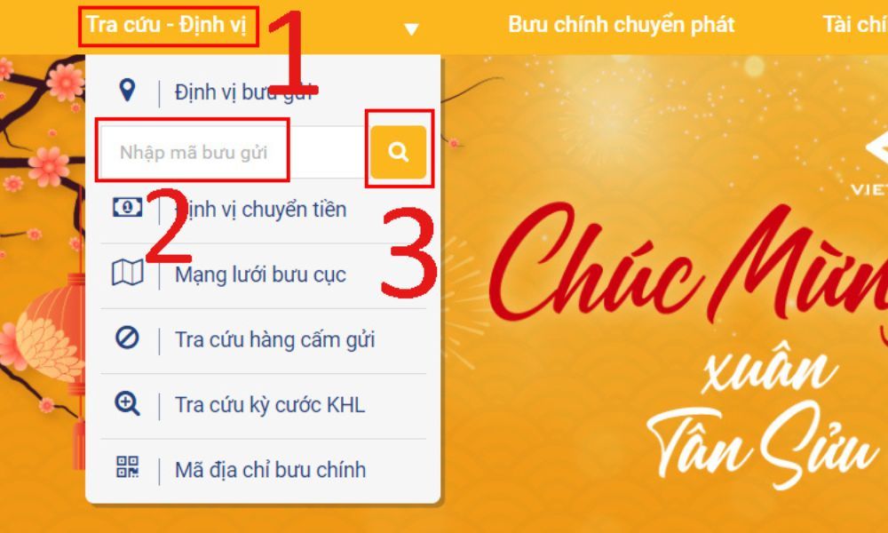 Website tra cứu mã vận đơn của VNPost 